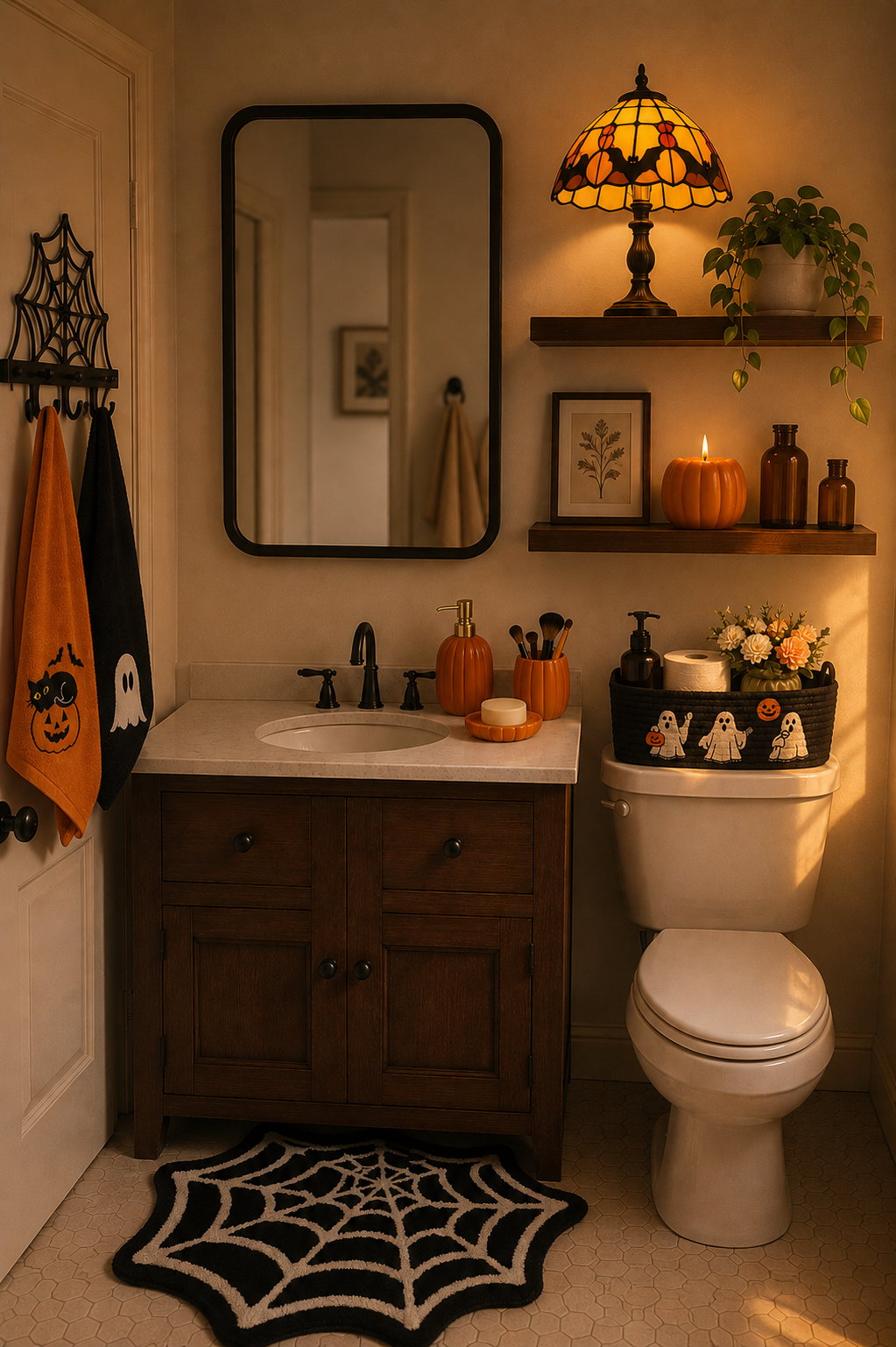 Cozy Halloween Bathroom Decor Ideas (That Aren’t Too Spooky) 🎃👻